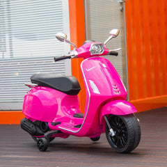 Vespa Licensed 12V Ride on Motorcycle W/ Music, Headlight, FM Radio